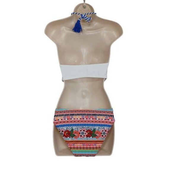 Women Two-Piece Swimsuits High Neck Tops & Brief Bottoms Multi-color - Picture 8 of 16